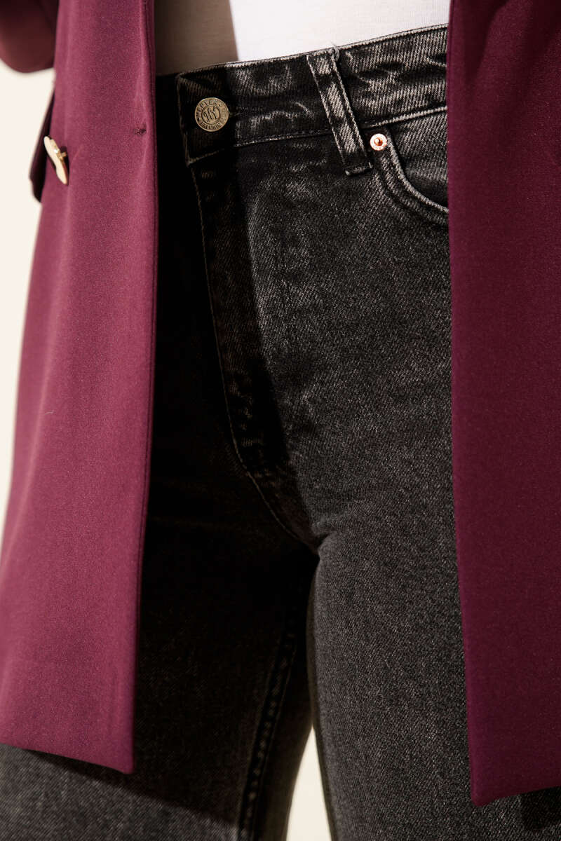 High Waist Palazzo Pants Charcoal Black – Bild 4