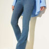 High Waist Flared Pants Blue - immagine 2