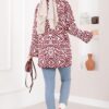 Zebra Print Knitted Sweater Burgundy – Bild 5