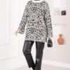 Zebra Print Knitted Sweater Ecru - Image 3