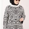 Zebra Print Knitted Sweater Ecru - Image 2