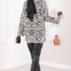 Zebra Print Knitted Sweater Ecru - Image 5