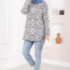 Zebra Print Knitted Sweater Grey - Image 2