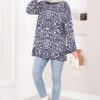 Zebra Print Knitted Sweater Navy Blue - Image 3