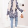 Zebra Print Knitted Sweater Navy Blue - Image 5