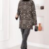 Zebra Print Knitted Sweater Black