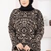 Zebra Print Knitted Sweater Black - Image 2