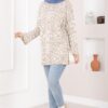 Zebra Print Knitted Sweater Mink - Image 3