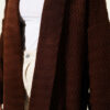 Zigzag Textured Knit Long Cardigan Dark Brown – Image 4