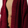Zigzag Textured Knit Long Cardigan Burgundy – Image 4