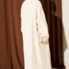 Zigzag Textured Knit Long Cardigan Ecru – Image 3