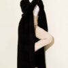 Zigzag Textured Knit Long Cardigan Black