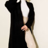 Zigzag Textured Knit Long Cardigan Black – Image 2