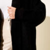 Zigzag Textured Knit Long Cardigan Black – Image 4