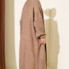 ⁦Zigzag Textured Knit Long Cardigan Mink⁩ - الصورة ⁦3⁩