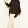 Fringed Loose Shirt Dark Brown - immagine 2