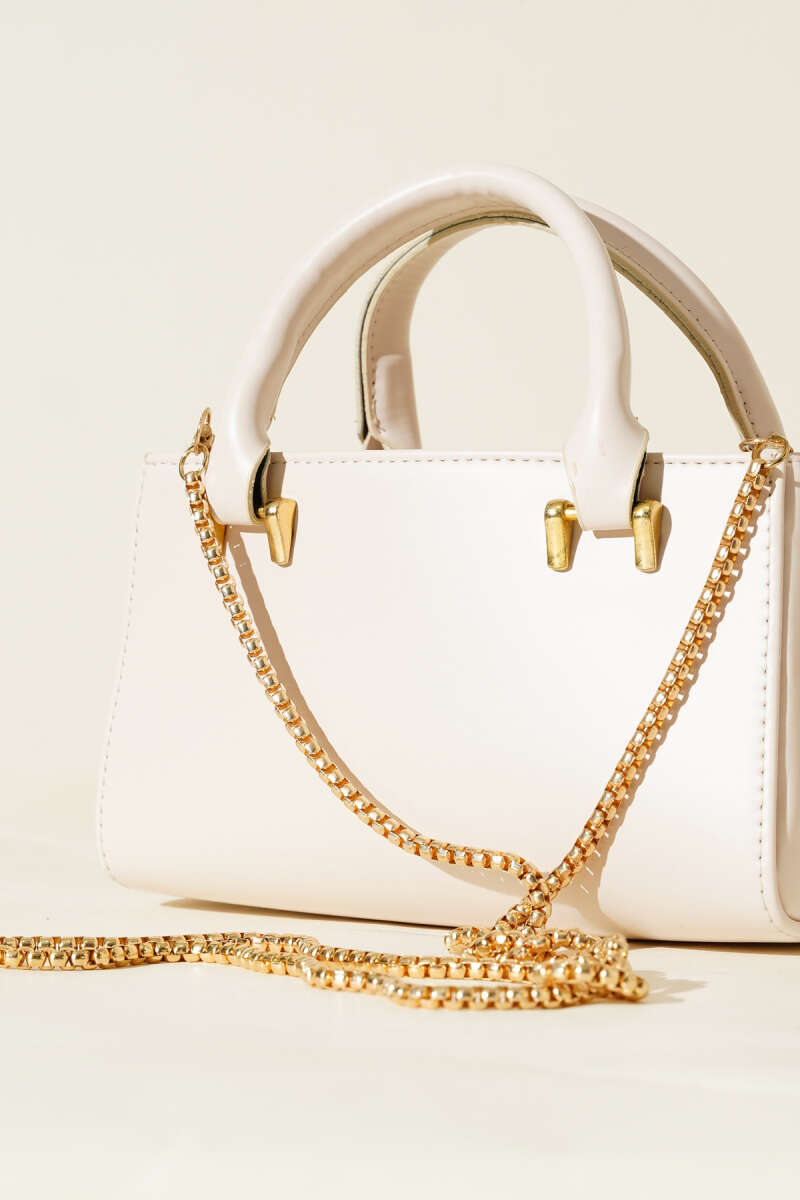 Chain Strap Magnetic Bag Cream - Image 3