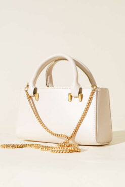 Chain Strap Magnetic Bag Cream