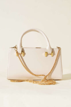 Alternative view of Chain Strap Magnetic Bag Cream
