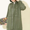 Chain-Detailed Zip-Up French Terry Two-Piece Set Khaki - Imagen 2
