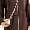 Chain-Detailed Zip-Up French Terry Two-Piece Set Brown - immagine 4