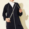 Chain-Detailed Zip-Up French Terry Two-Piece Set Navy Blue – Bild 2