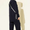 Chain-Detailed Zip-Up French Terry Two-Piece Set Navy Blue – Bild 3