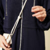 Chain-Detailed Zip-Up French Terry Two-Piece Set Navy Blue – Bild 4