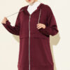 Chain-Detailed Zip-Up French Terry Two-Piece Set Plum - Image 2