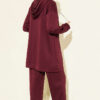 Chain-Detailed Zip-Up French Terry Two-Piece Set Plum - Image 3