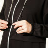 Chain-Detailed Zip-Up French Terry Two-Piece Set Black - immagine 4