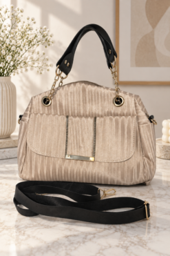 Women's Handbag with Chain Detail Mink