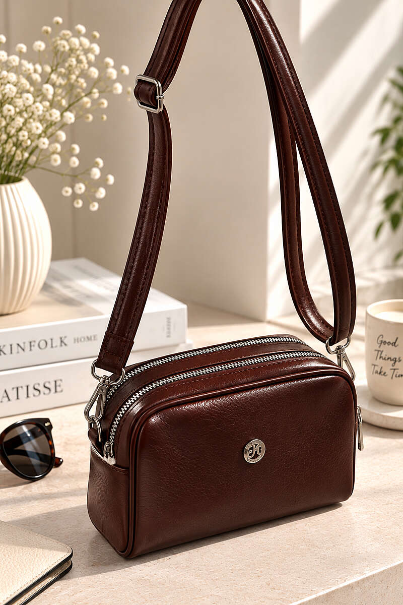 Two-Compartment Arm Pocket Bag Burgundy