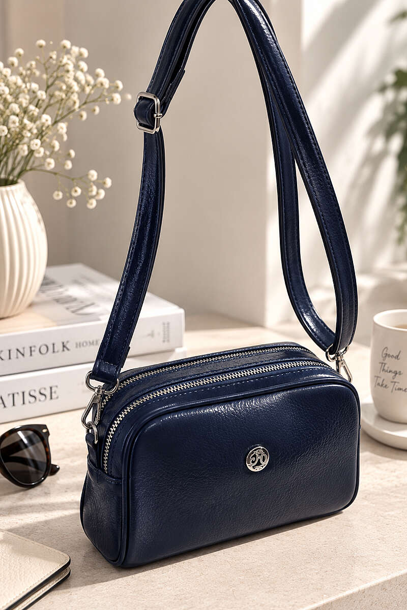 Two-Compartment Arm Pocket Bag Navy Blue