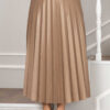 Ada Pleated Modest Skirt Camel - Image 2