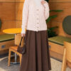 Lace-Pattern V-Neck Knit Cardigan Pink - Image 2
