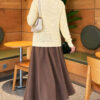 Lace-Pattern V-Neck Knit Cardigan Yellow - Image 4