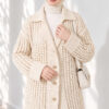 Textured Button-Detail Knit Cardigan Beige – Bild 2