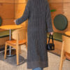 Textured Button-Detail Knit Cardigan Smoke - Imagen 4