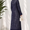 Textured Button-Detail Knit Cardigan Navy Blue - immagine 3