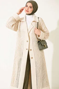 Alternative view of Textured Button-Detail Knit Cardigan Stone