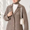 Textured Button-Detail Knit Cardigan Mink - Afbeelding 3