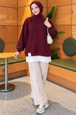 Alternative view of Pleated Tunic Plum