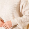 Asymmetrical Embossed Striped Knit Tunic Beige – Image 4