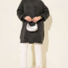 Asymmetrical Embossed Striped Knit Tunic Smoke – Image 2