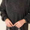 Asymmetrical Embossed Striped Knit Tunic Smoke – Image 4