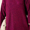 Asymmetrical Embossed Striped Knit Tunic Violet - الصورة 4
