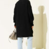 Asymmetrical Embossed Striped Knit Tunic Black - الصورة 3