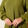 ⁦Asymmetrical Embossed Striped Knit Tunic Oil Green⁩ - الصورة ⁦4⁩