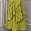 ⁦Asymmetrical Tiered Ruffled Hem Edge Skirt Green⁩ - الصورة ⁦2⁩